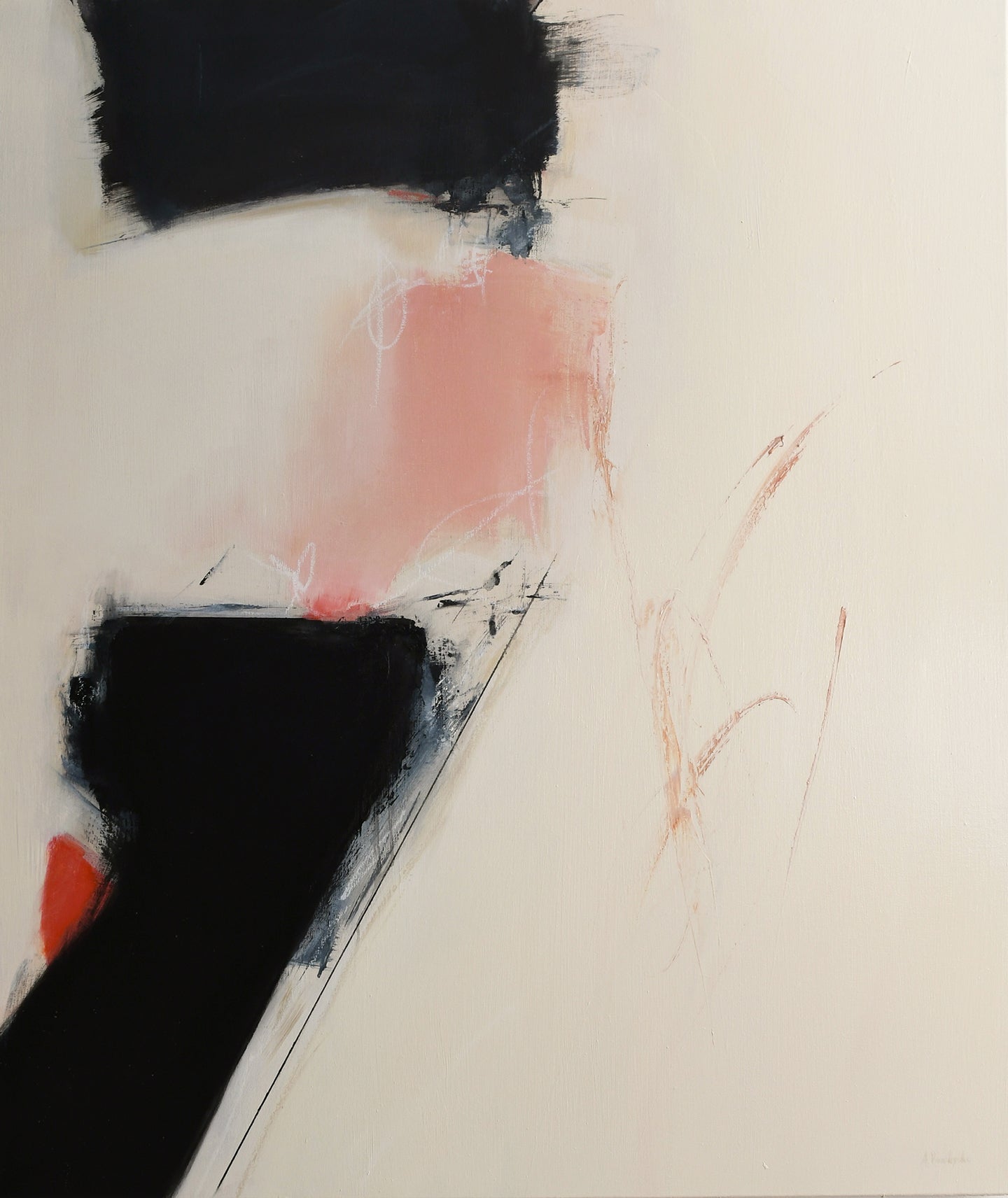 Contemporary Abstract Oil Painting - Anne Vandycke, 'Confident' Oil on canvas, 36x30 inches