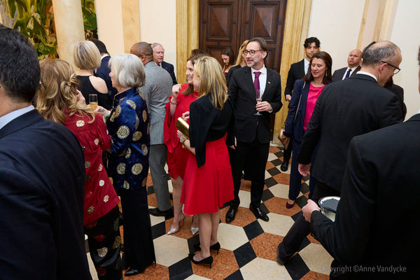 Event Photo by New York Artist Anne Vandycke. Dinner at the French Consulate in New York honoring American donors supporting the reconstruction of Notre Dame de Paris.